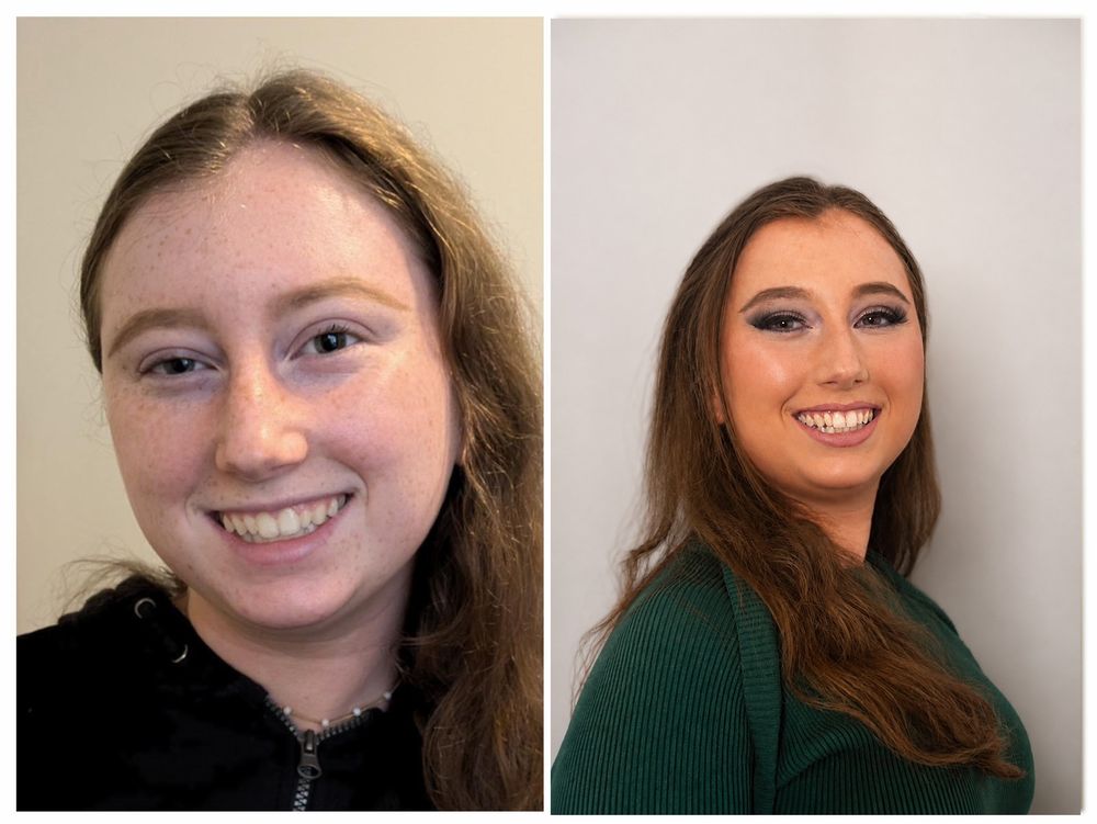 Before and after: soft glam with a lifted eye