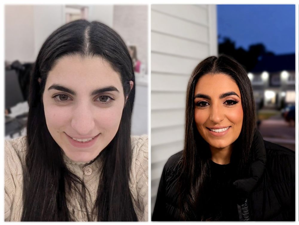 Before and after: evening glam, finished outdoors